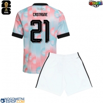 Otroški Nogometni dresi Belgija Timothy Castagne #21 Gostujoči SP 2026 Kratek Rokav (+ Kratke hlače)